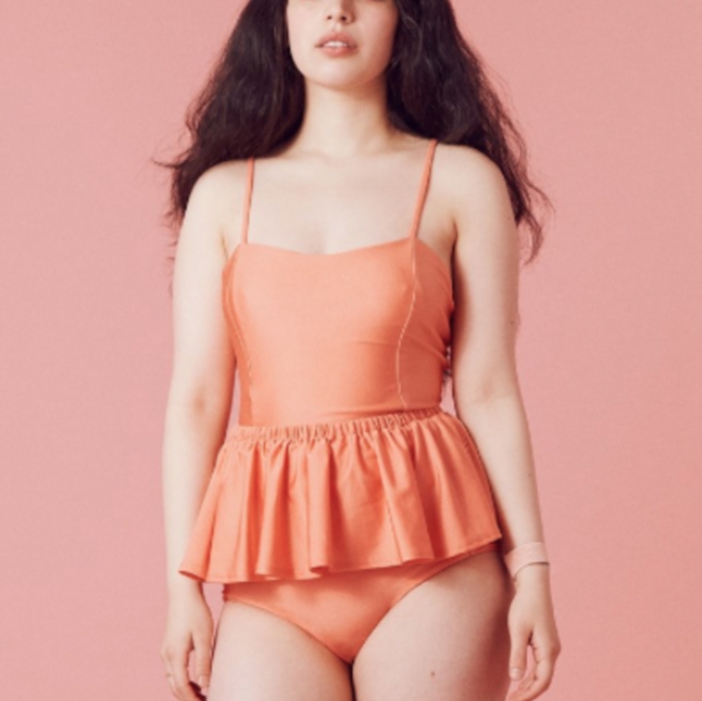 Ballerina Puck One Piece Swimsuit Pink Peach Ballet Girly Cantaloupe S